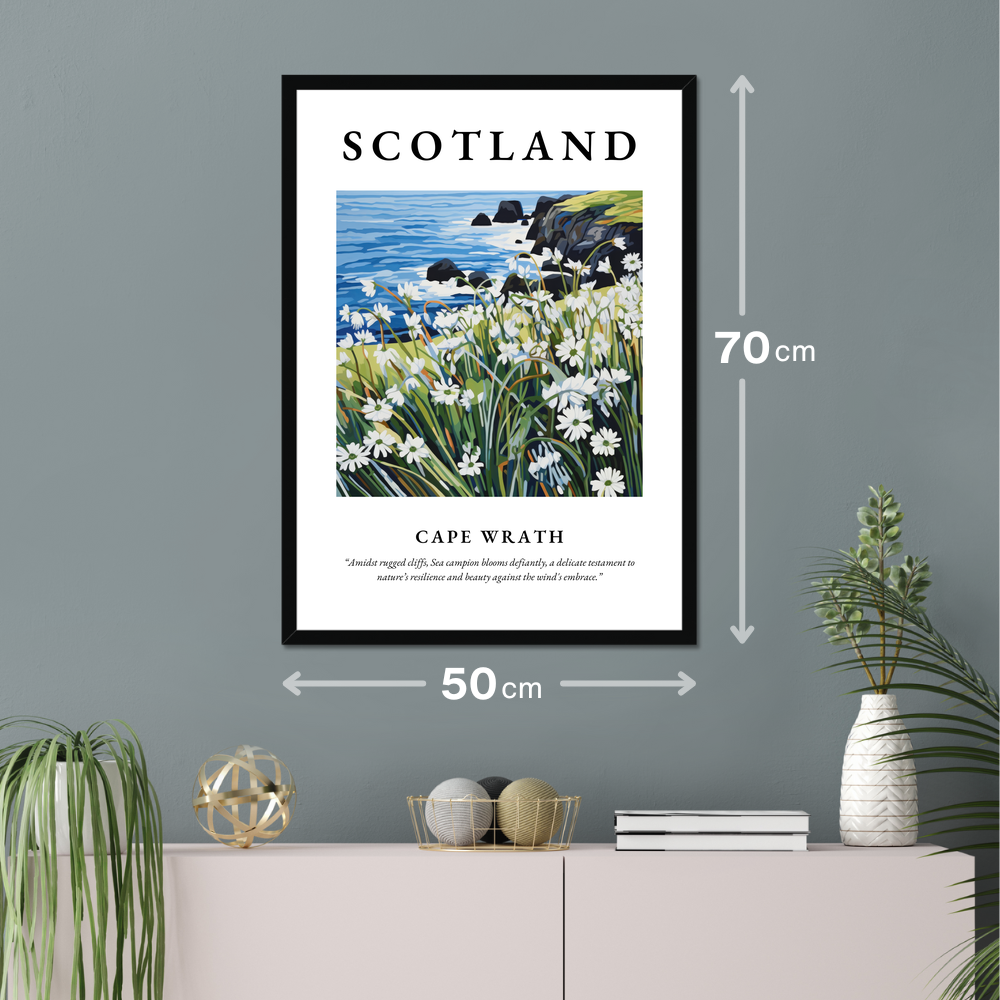 Poster of Cape Wrath hanging on a wall