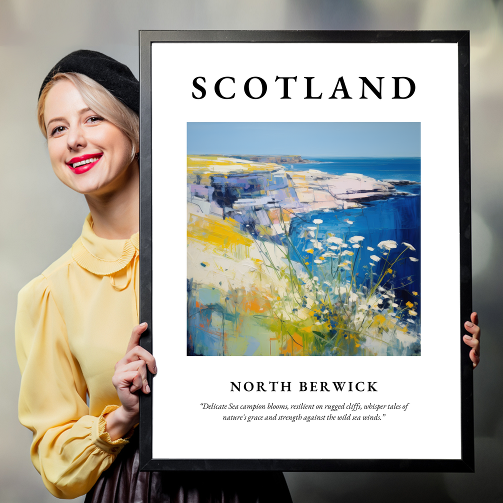 Person holding a poster of North Berwick