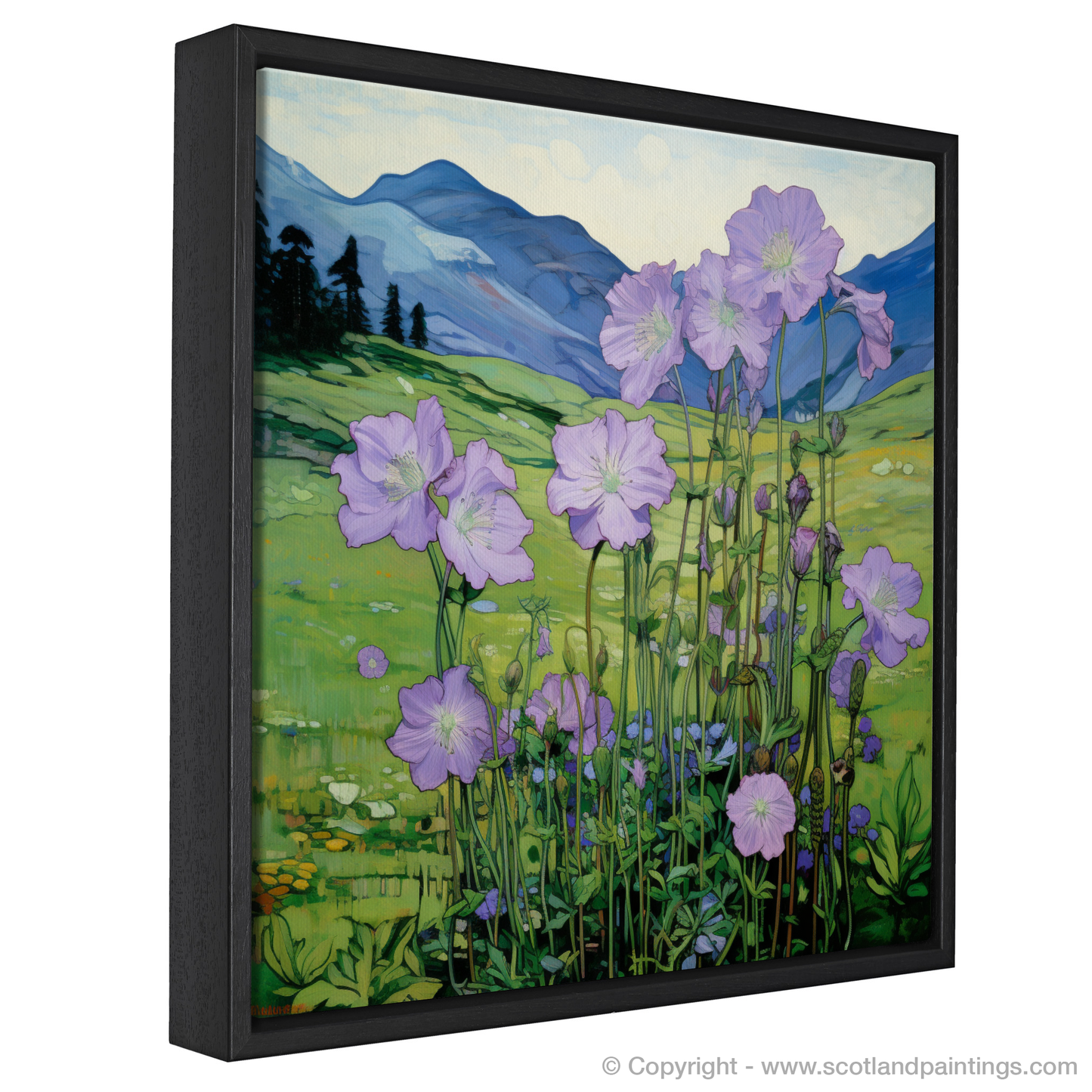 Art Nouveau Vision of Wood Cranesbill in Glencoe Meadows