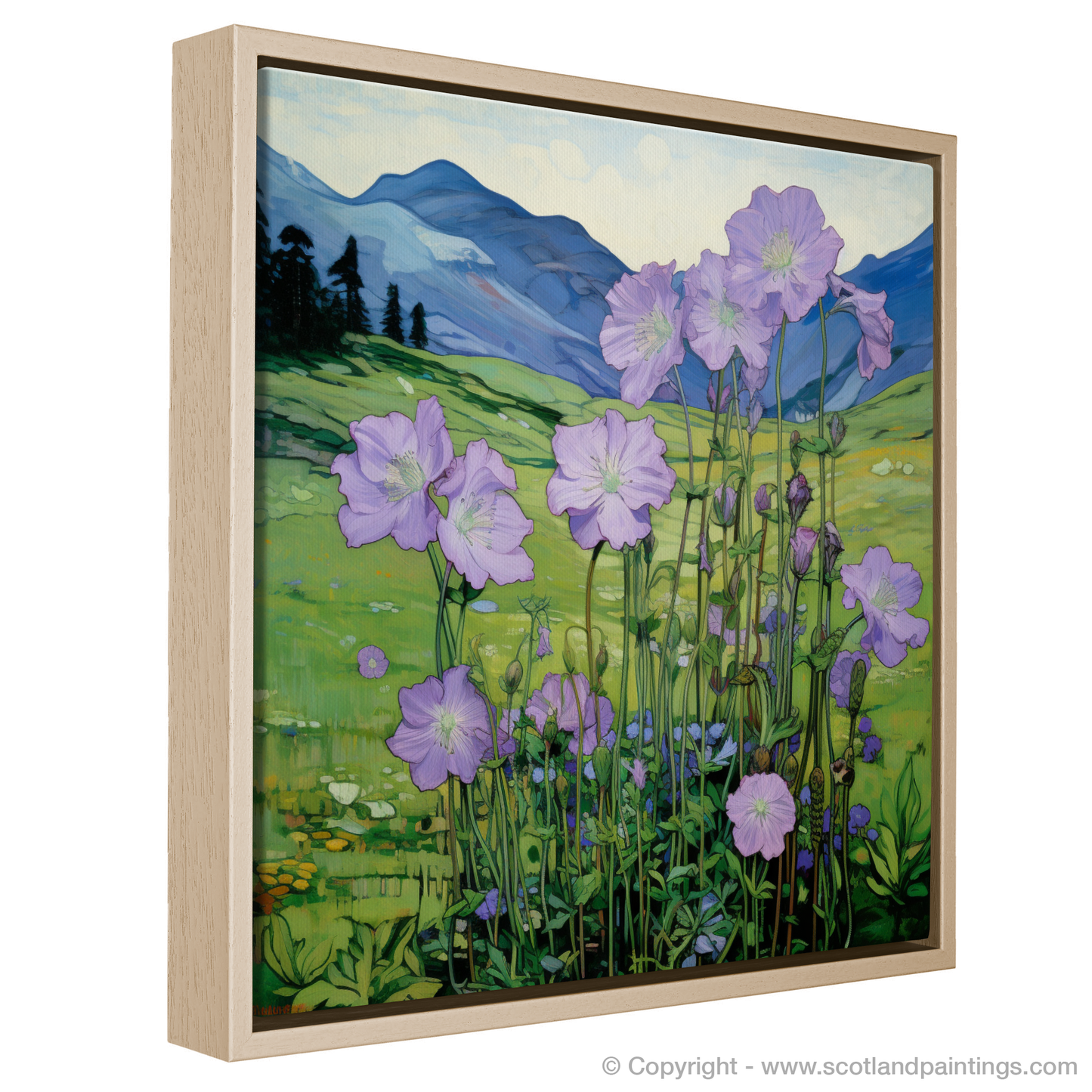 Art Nouveau Vision of Wood Cranesbill in Glencoe Meadows