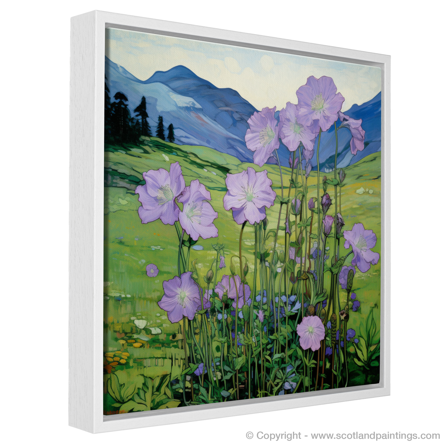 Art Nouveau Vision of Wood Cranesbill in Glencoe Meadows