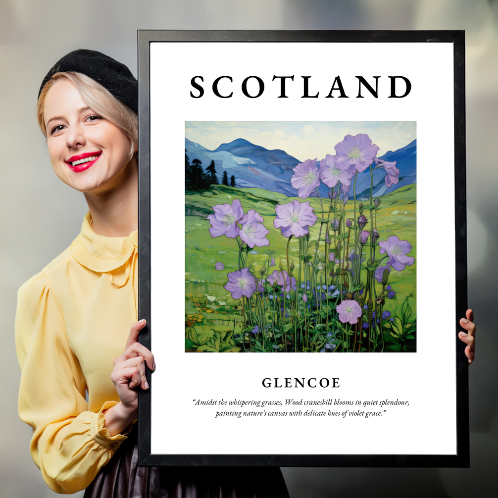 Person holding a poster of Glencoe