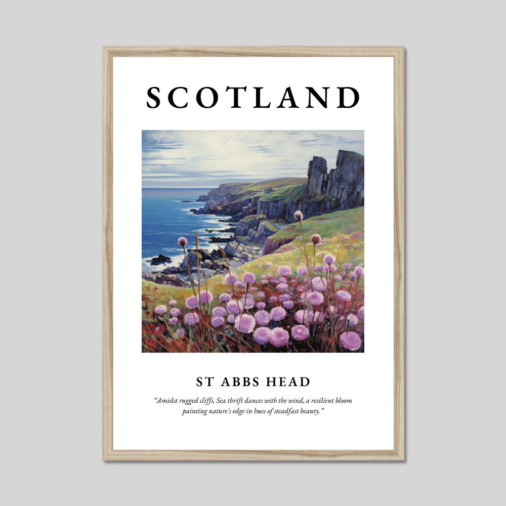 Poster in a natural frame with the word Scotland