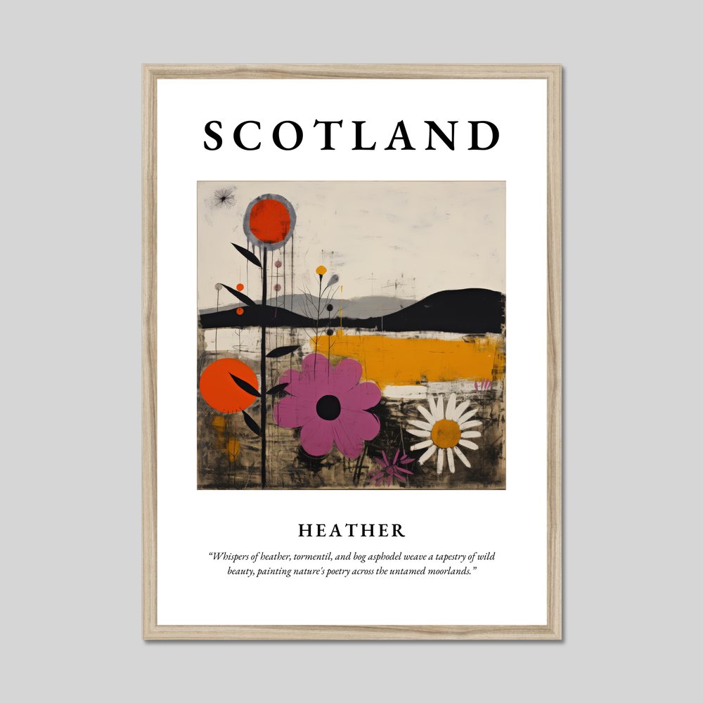 Poster in a natural frame with the word Scotland