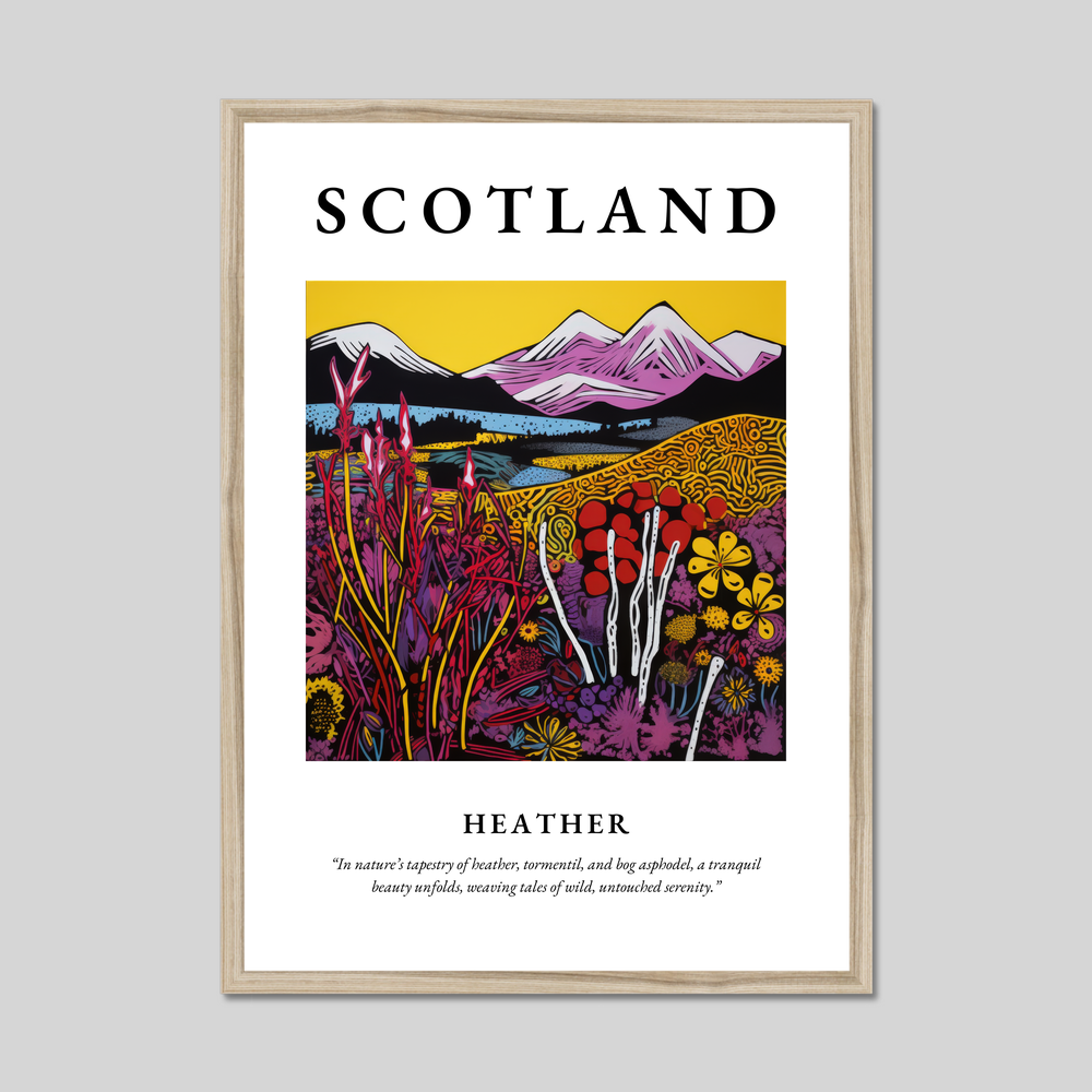 Poster in a natural frame with the word Scotland