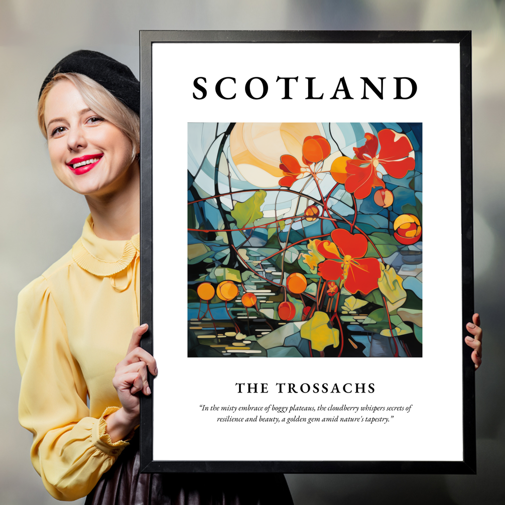 Person holding a poster of The Trossachs