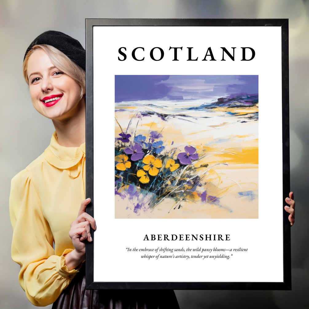 Person holding a poster of Aberdeenshire