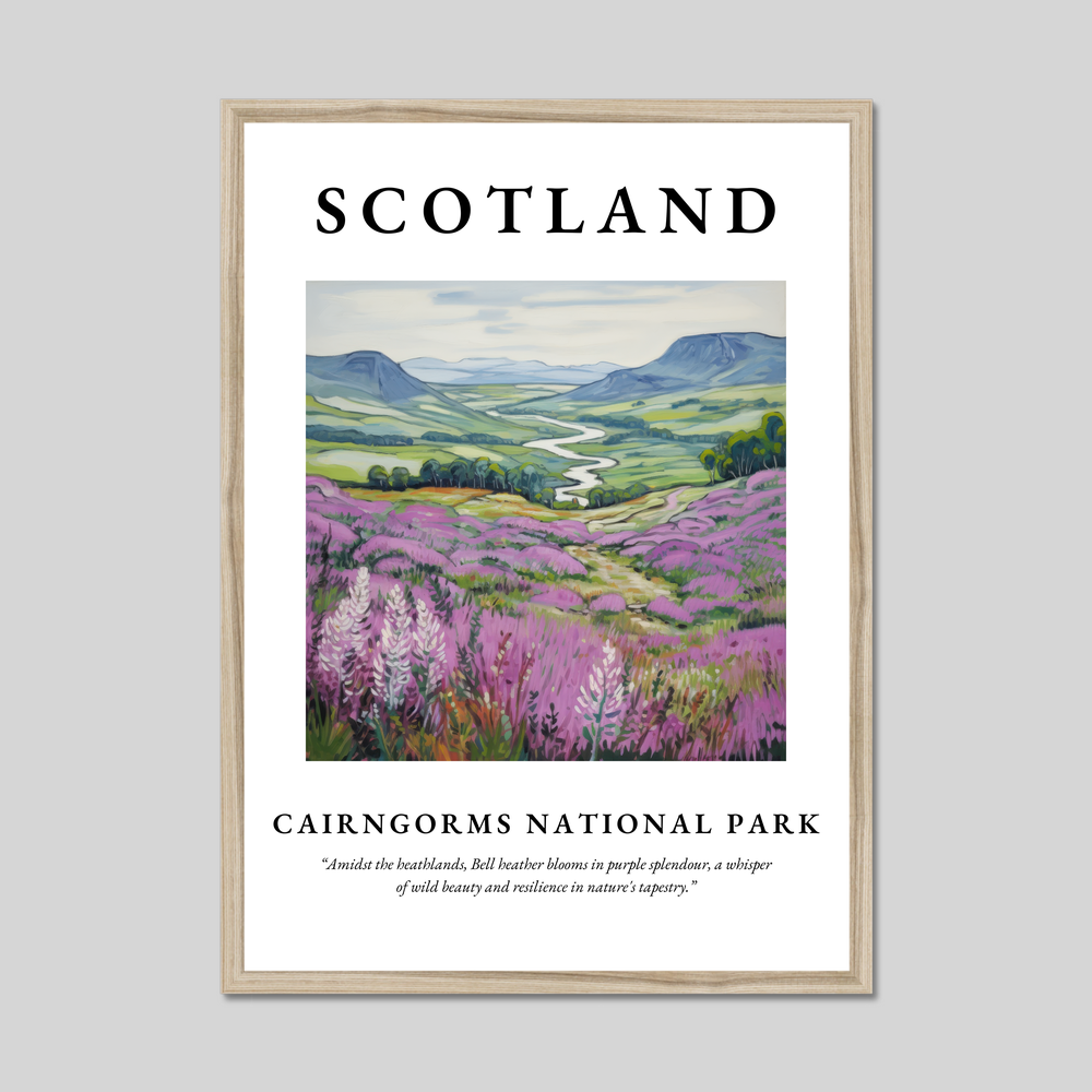 Poster in a natural frame with the word Scotland