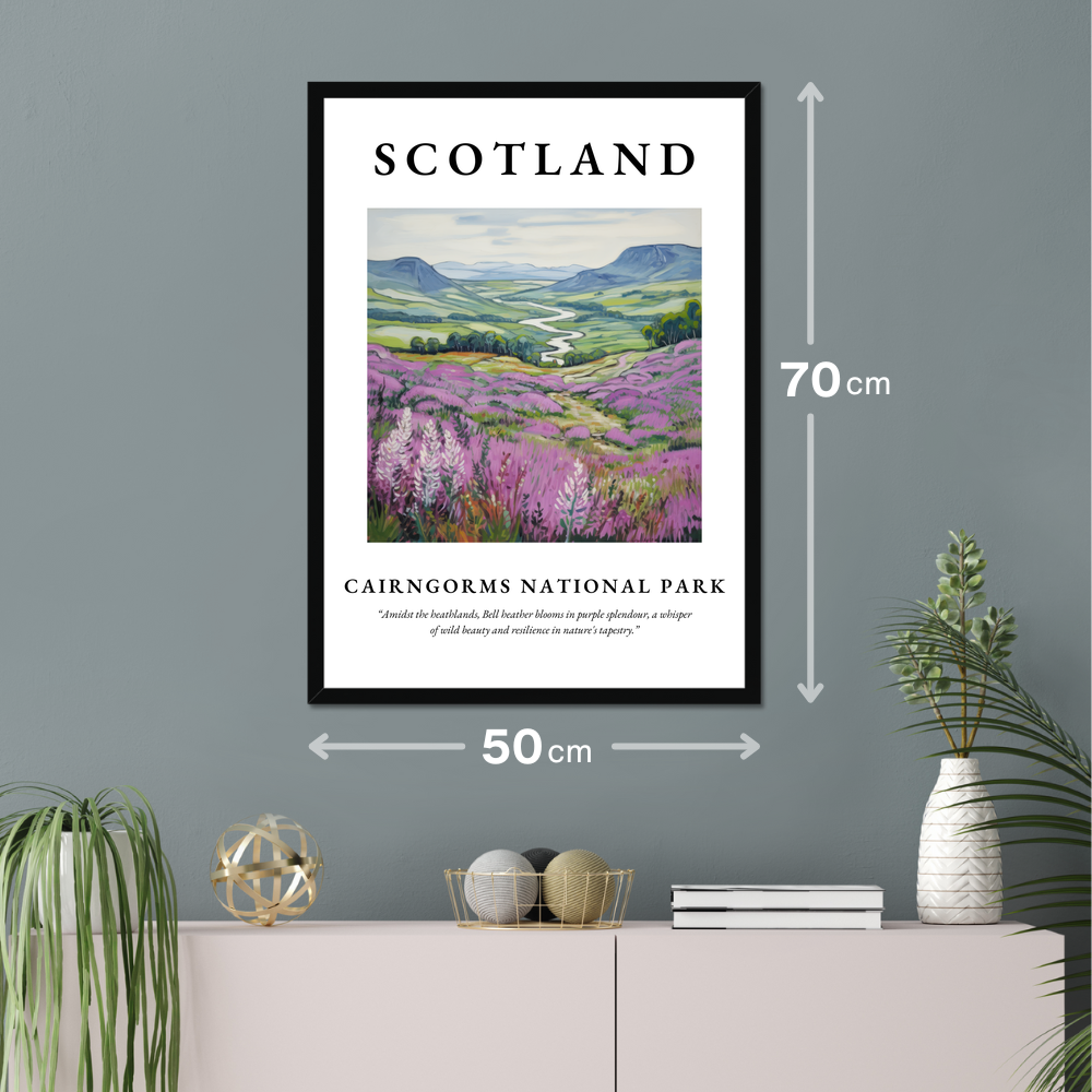 Poster of Cairngorms National Park hanging on a wall