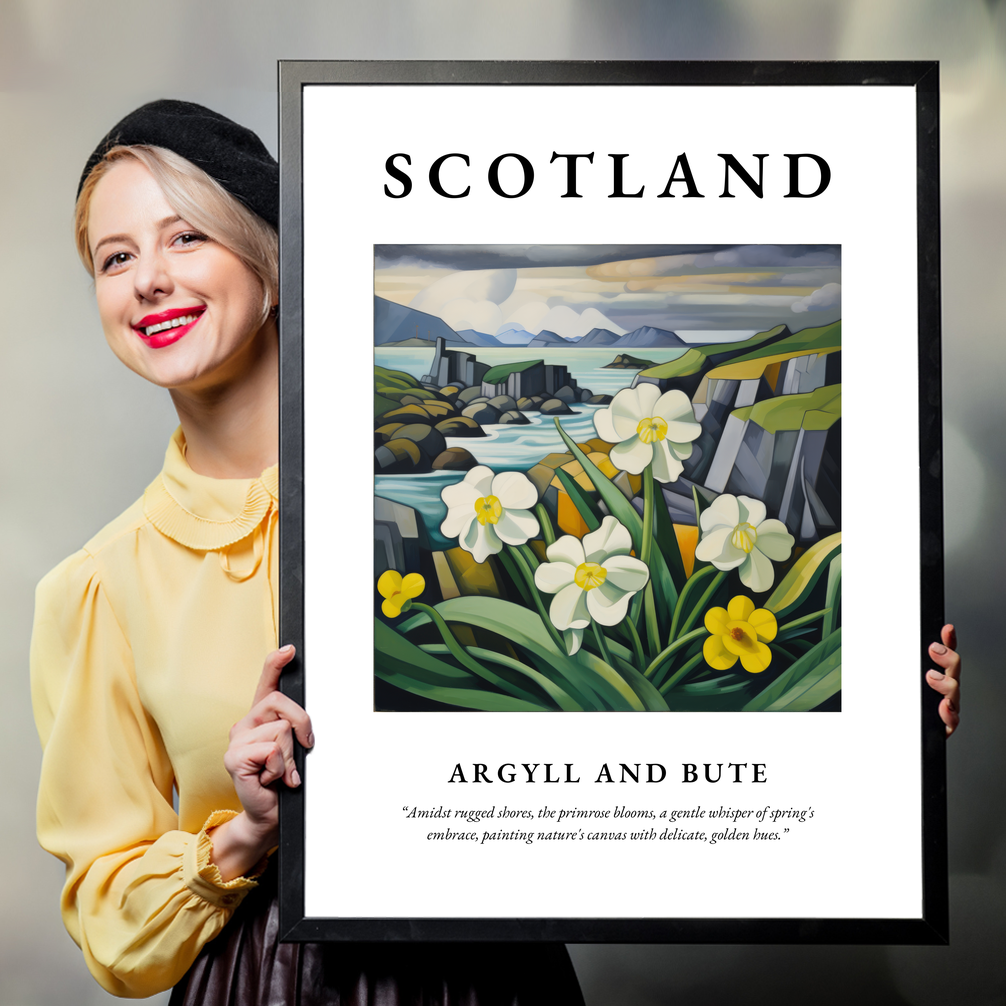 Person holding a poster of Argyll and Bute