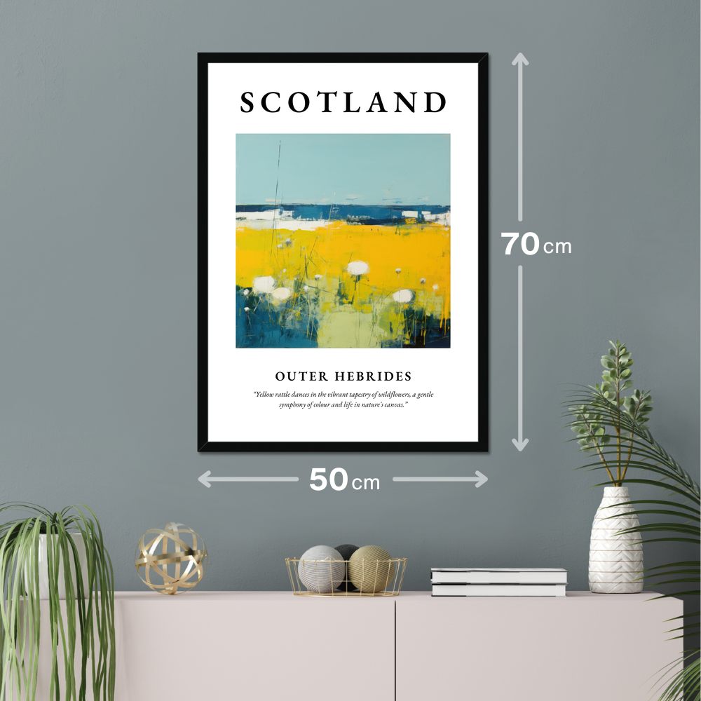 Poster of Outer Hebrides hanging on a wall