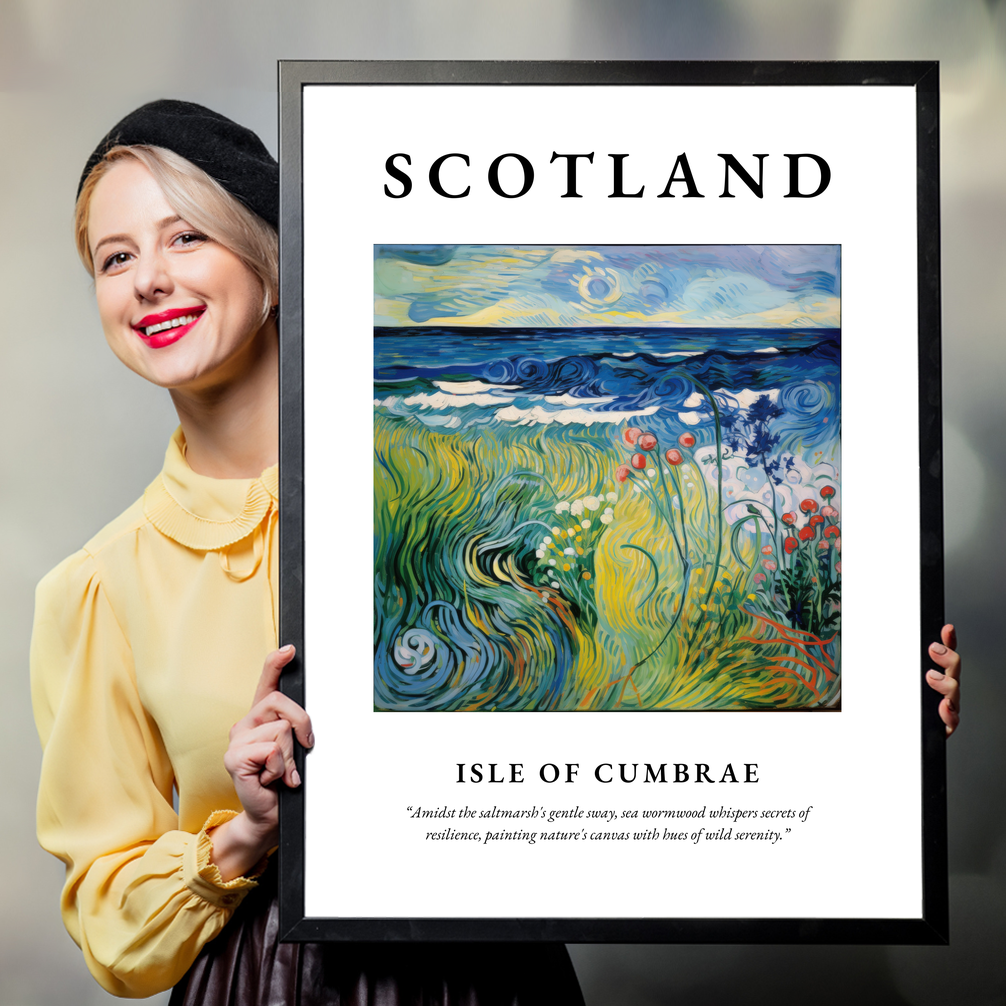 Person holding a poster of Isle of Cumbrae