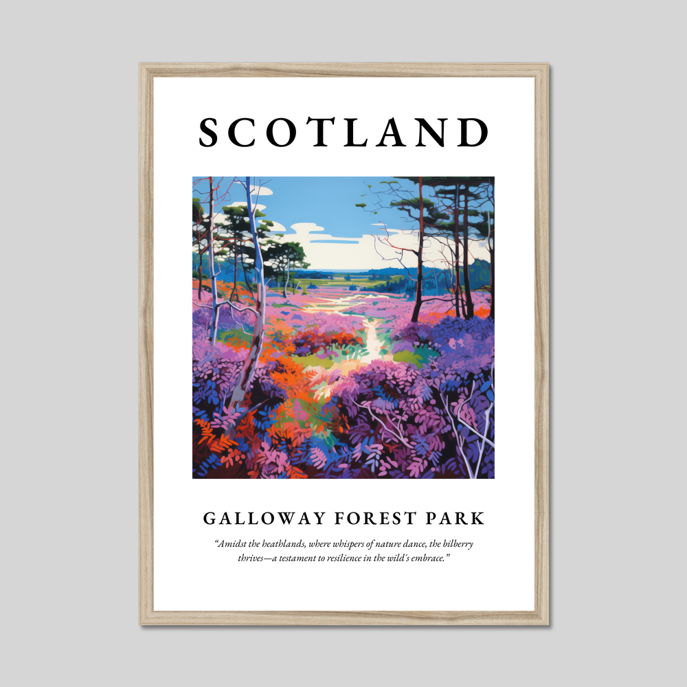 Poster in a natural frame with the word Scotland