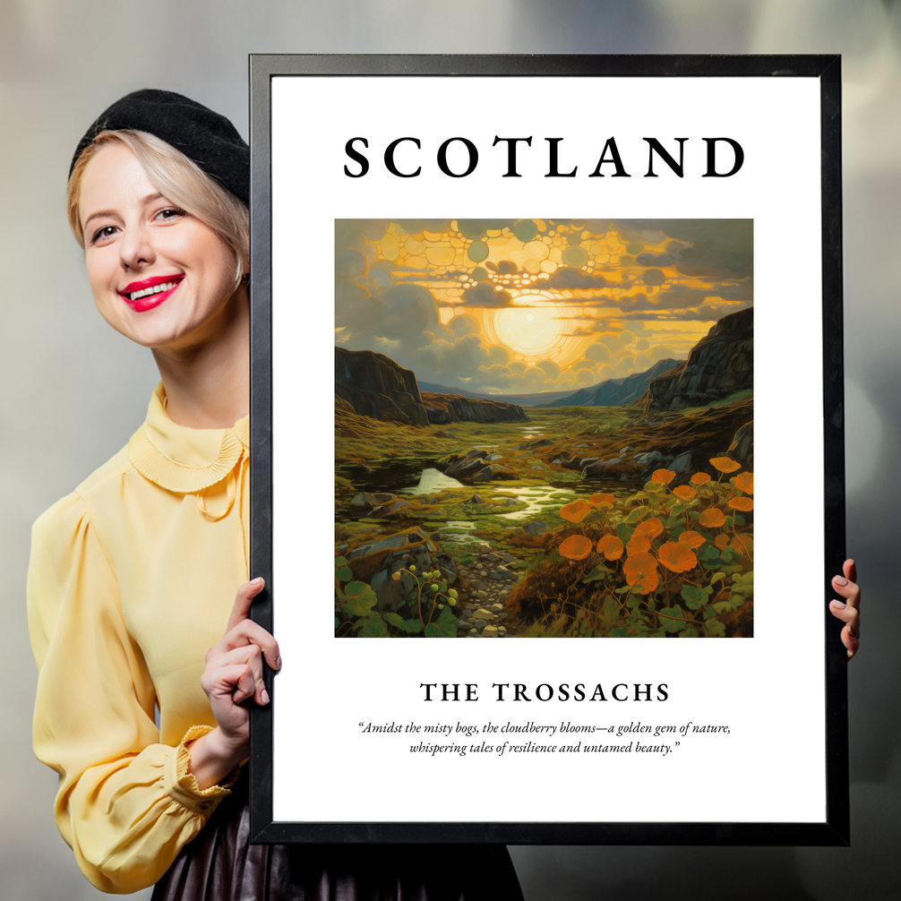 Person holding a poster of The Trossachs