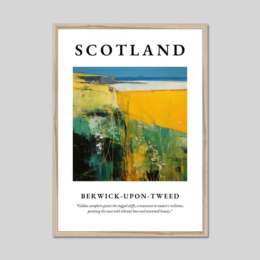 Poster in a natural frame with the word Scotland