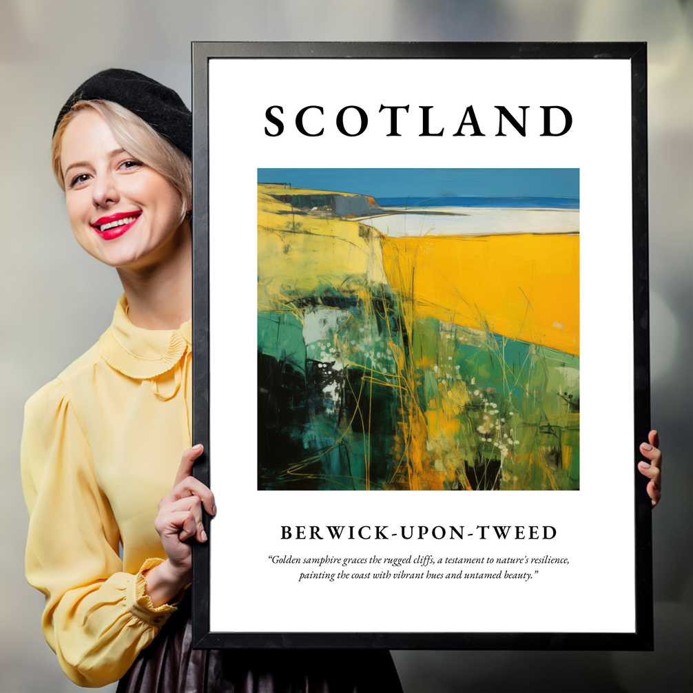 Person holding a poster of Berwick-upon-Tweed