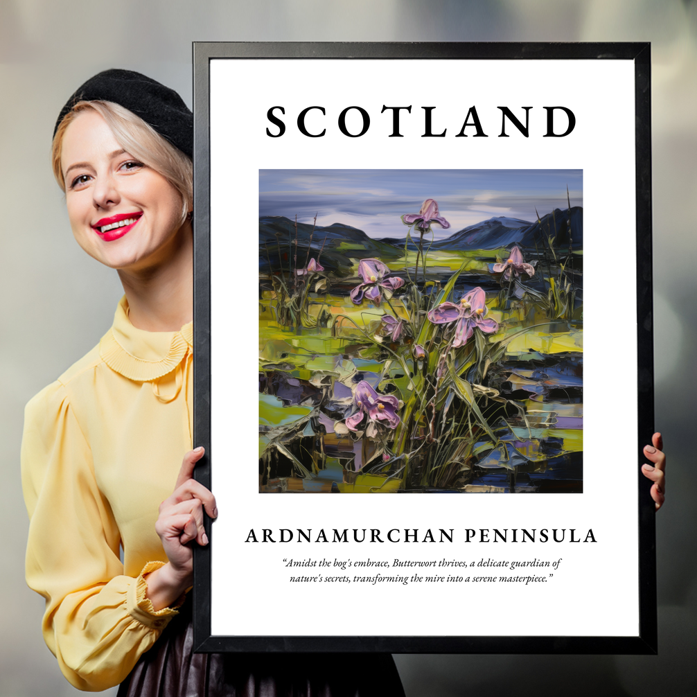 Person holding a poster of Ardnamurchan Peninsula