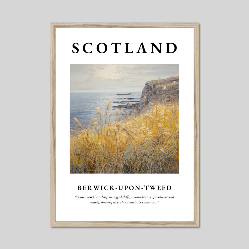 Poster in a natural frame with the word Scotland