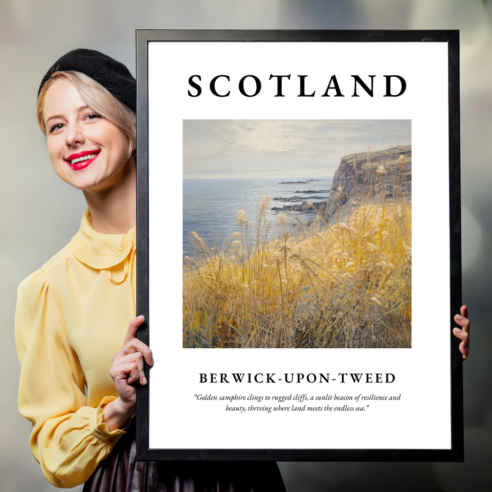 Person holding a poster of Berwick-upon-Tweed