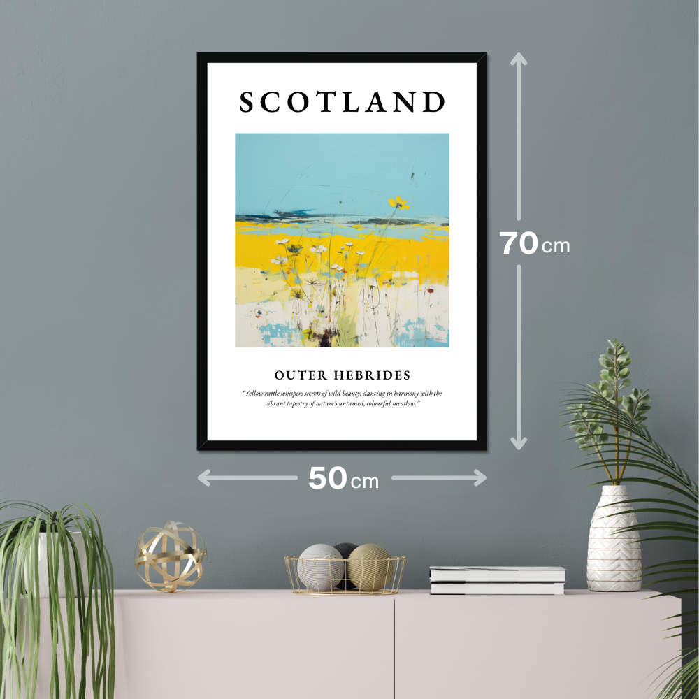 Poster of Outer Hebrides hanging on a wall