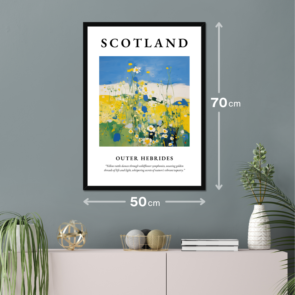 Poster of Outer Hebrides hanging on a wall