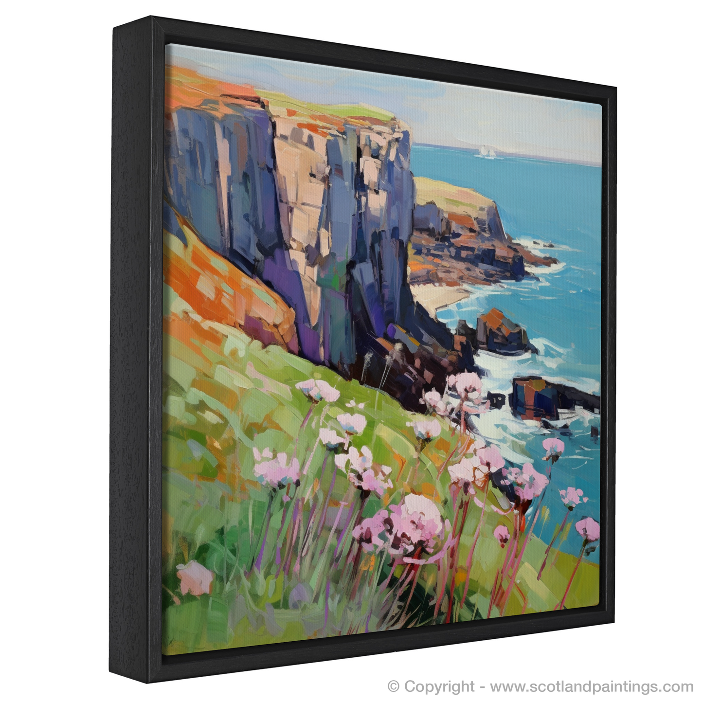 Sea Thrift on St Abbs Head Cliffs: An Impressionist Journey