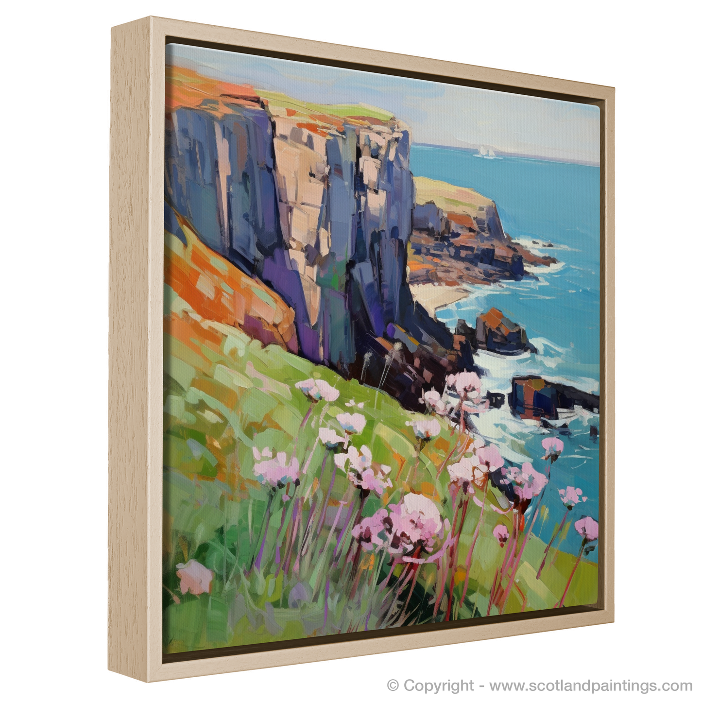 Sea Thrift on St Abbs Head Cliffs: An Impressionist Journey