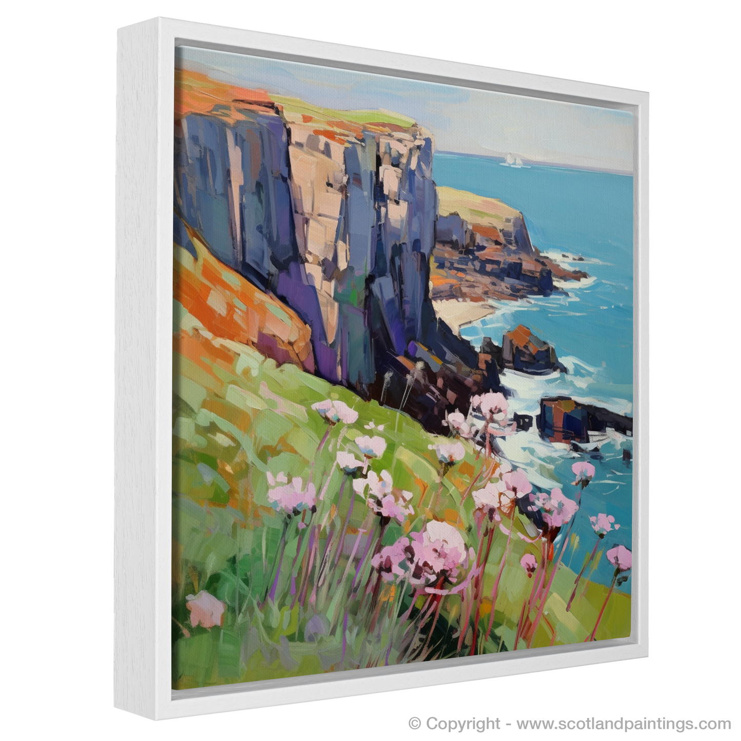 Sea Thrift on St Abbs Head Cliffs: An Impressionist Journey