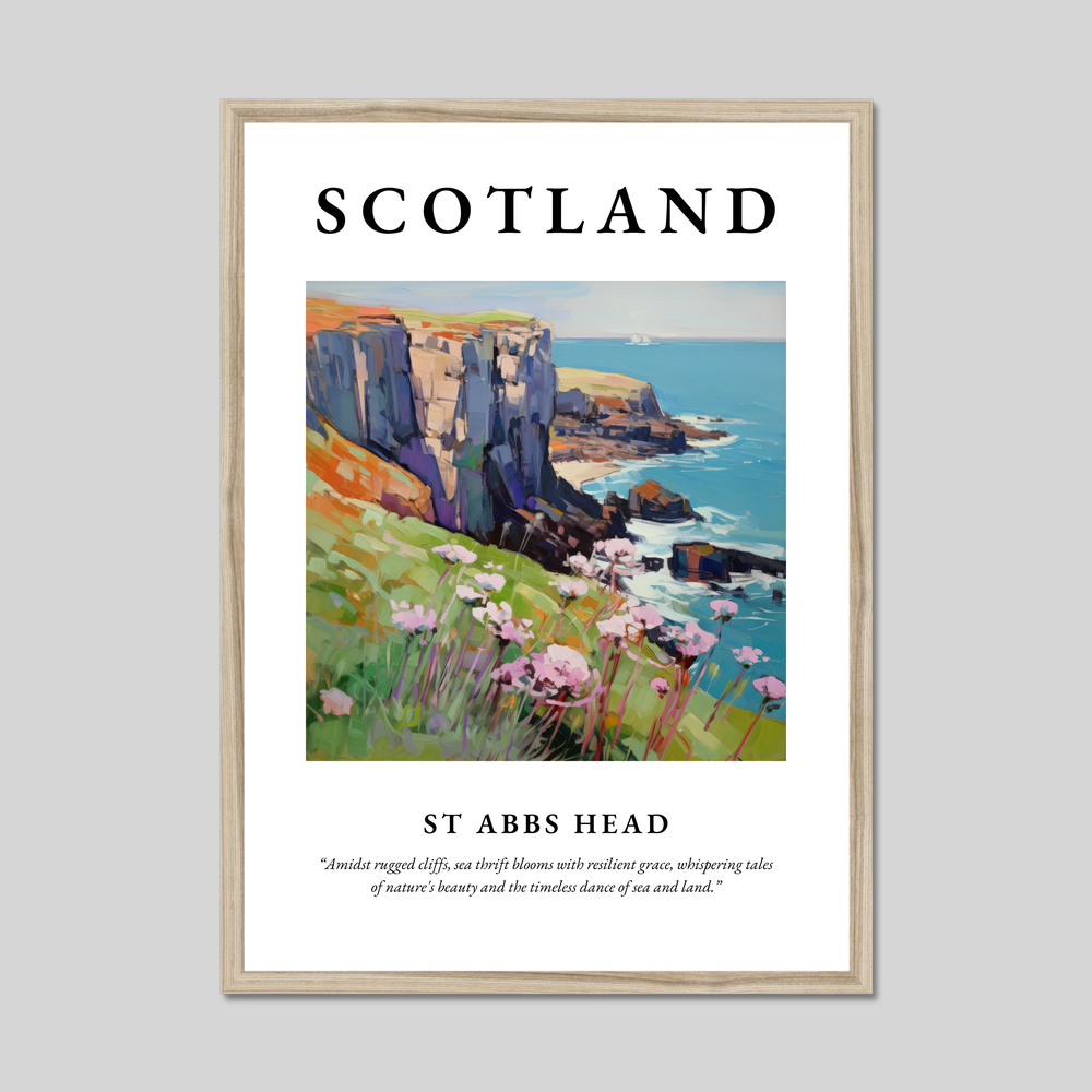 Poster in a natural frame with the word Scotland