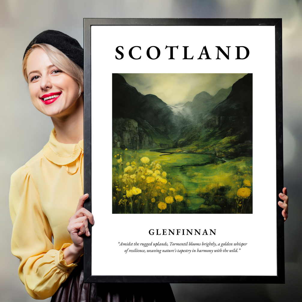 Person holding a poster of Glenfinnan