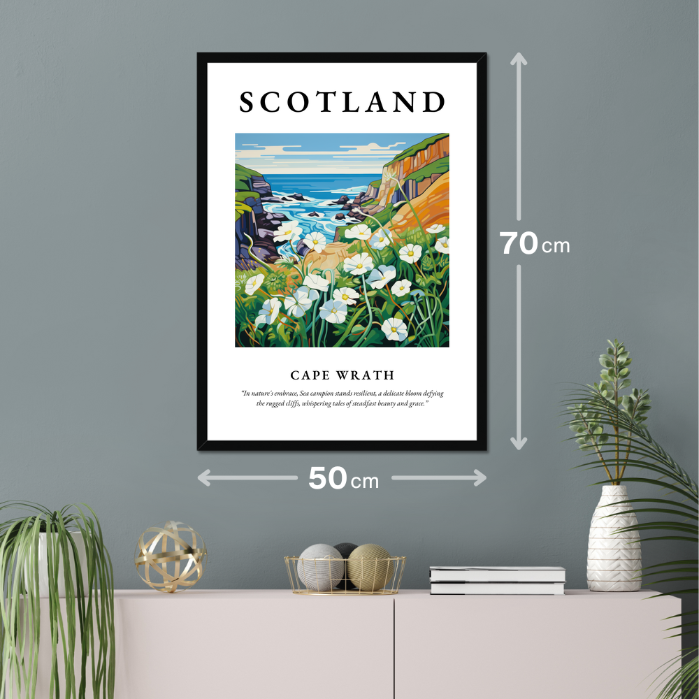 Poster of Cape Wrath hanging on a wall