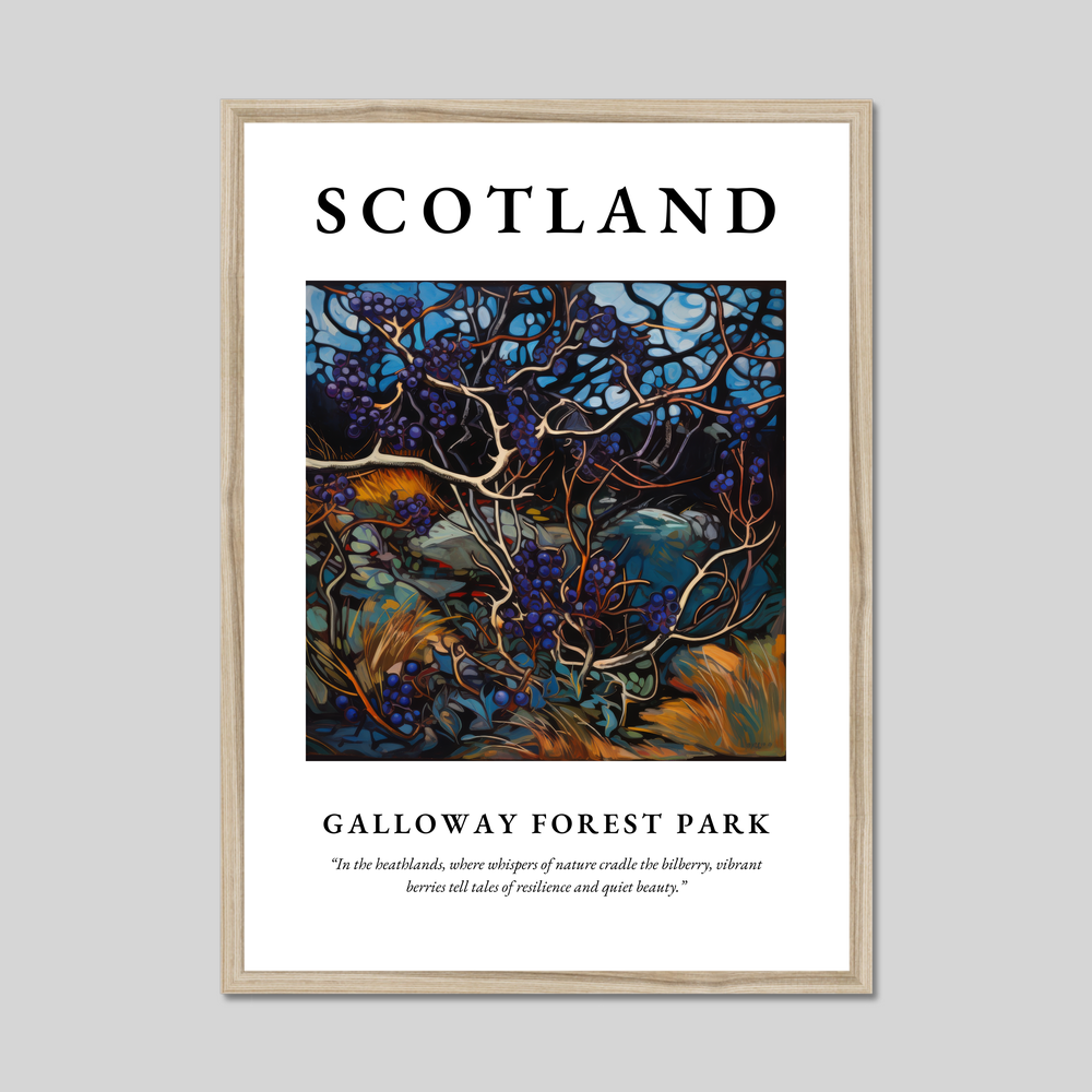 Poster in a natural frame with the word Scotland