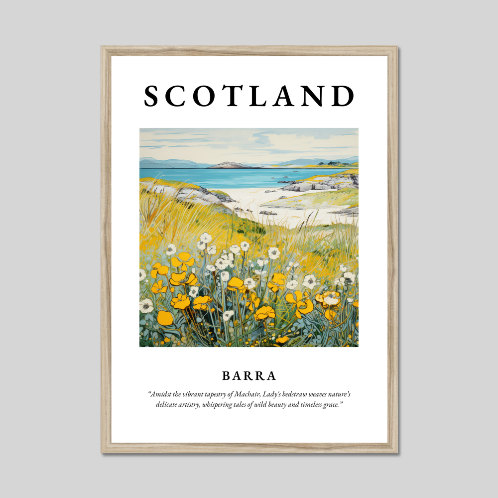 Poster in a natural frame with the word Scotland