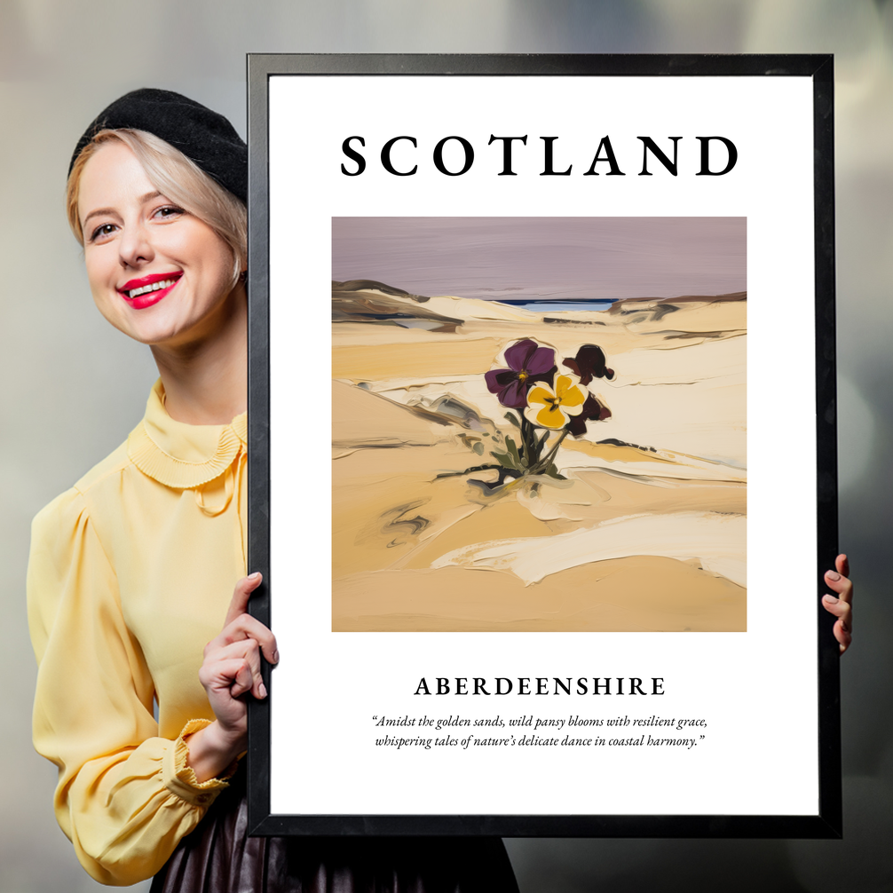 Person holding a poster of Aberdeenshire