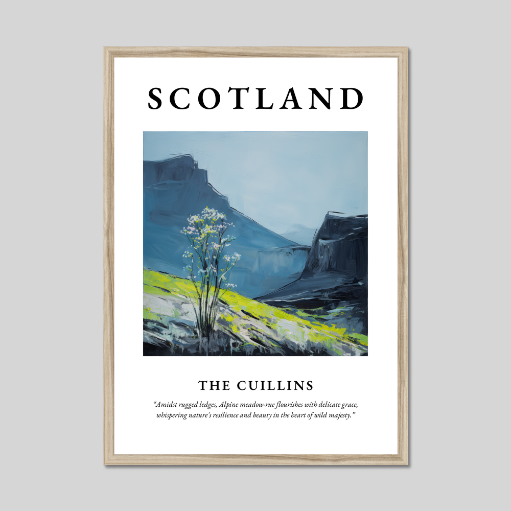 Poster in a natural frame with the word Scotland