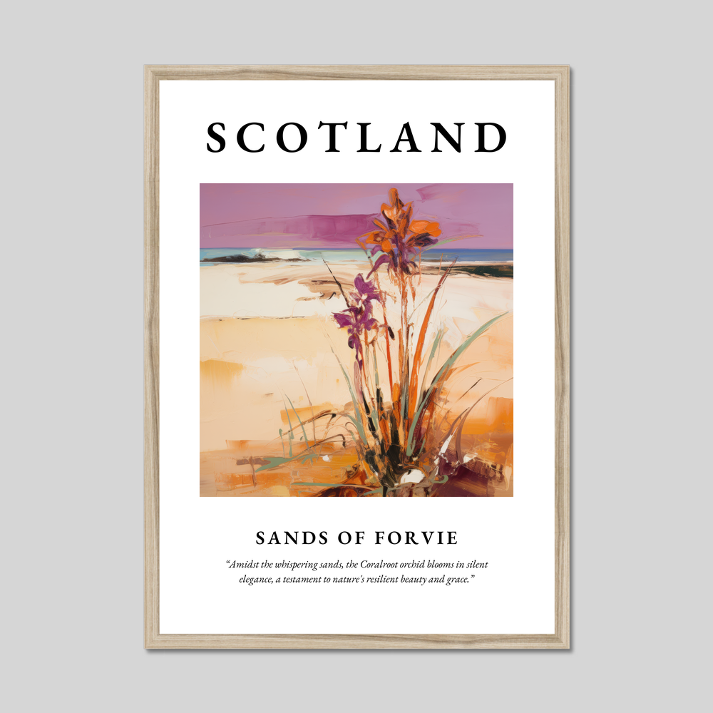 Poster in a natural frame with the word Scotland