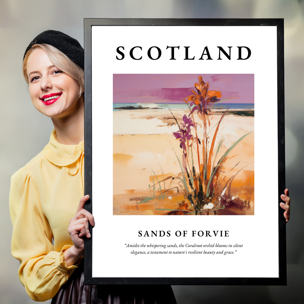 Person holding a poster of Sands of Forvie