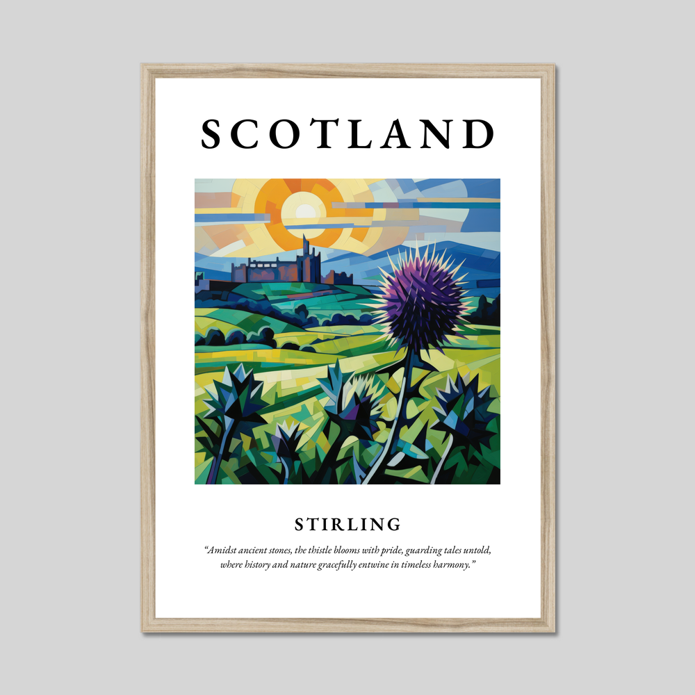 Poster in a natural frame with the word Scotland