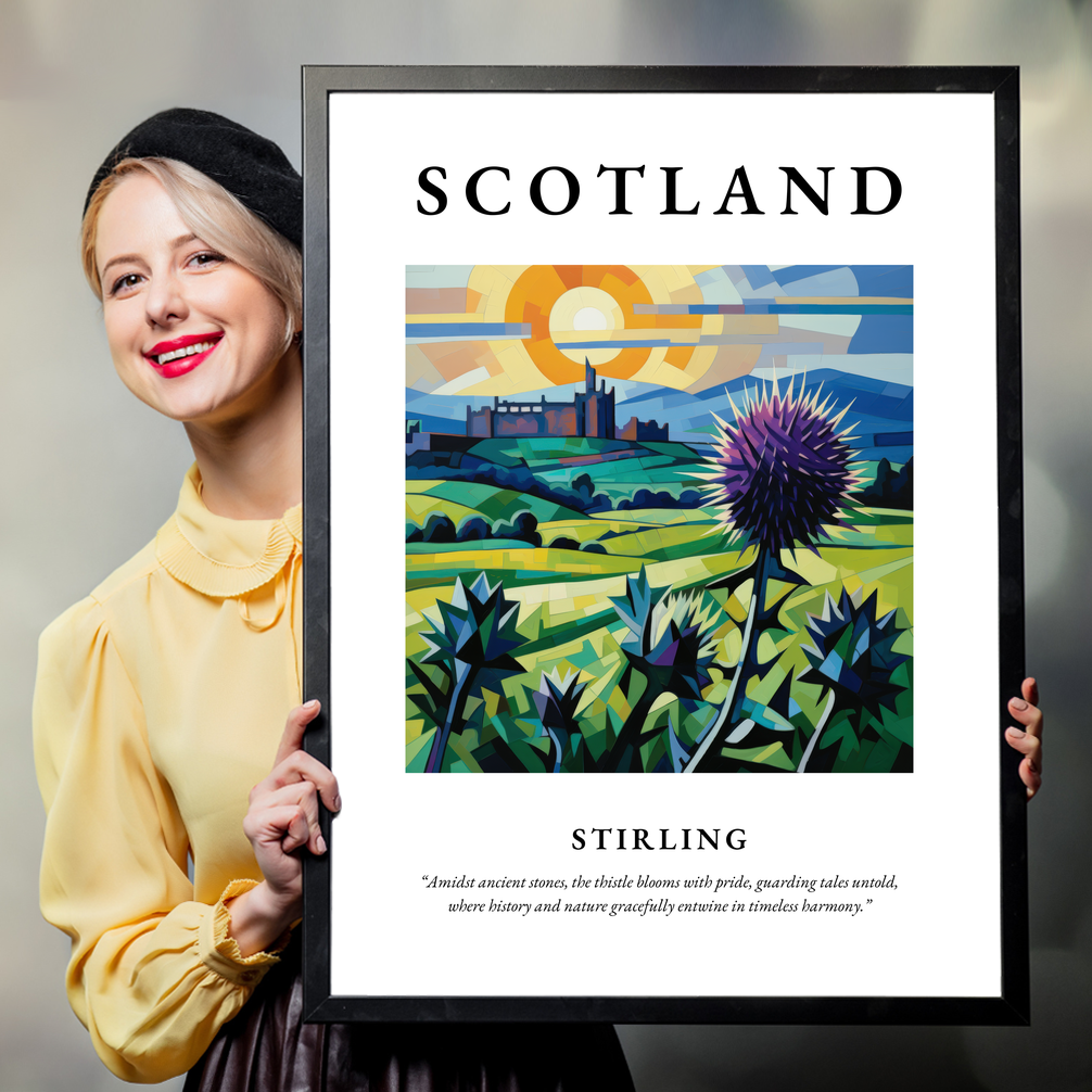 Person holding a poster of Stirling