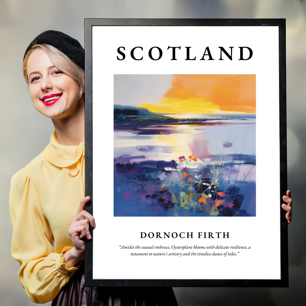 Person holding a poster of Dornoch Firth