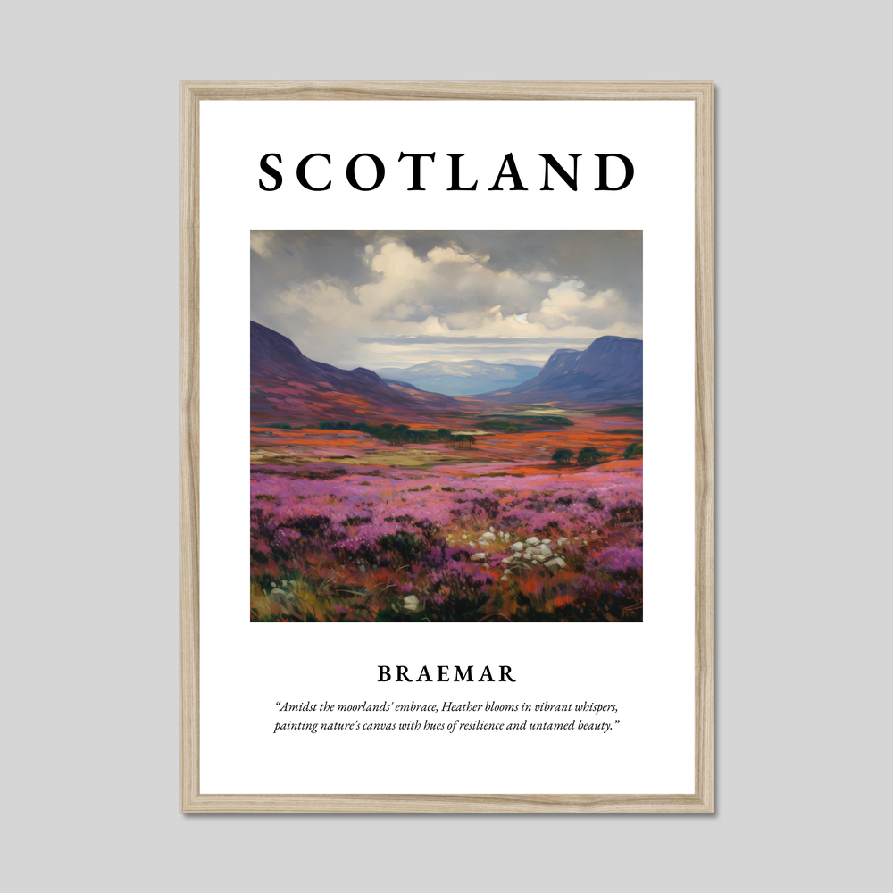 Poster in a natural frame with the word Scotland