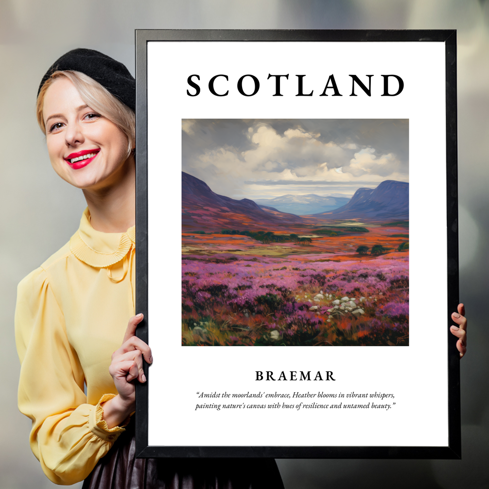 Person holding a poster of Braemar