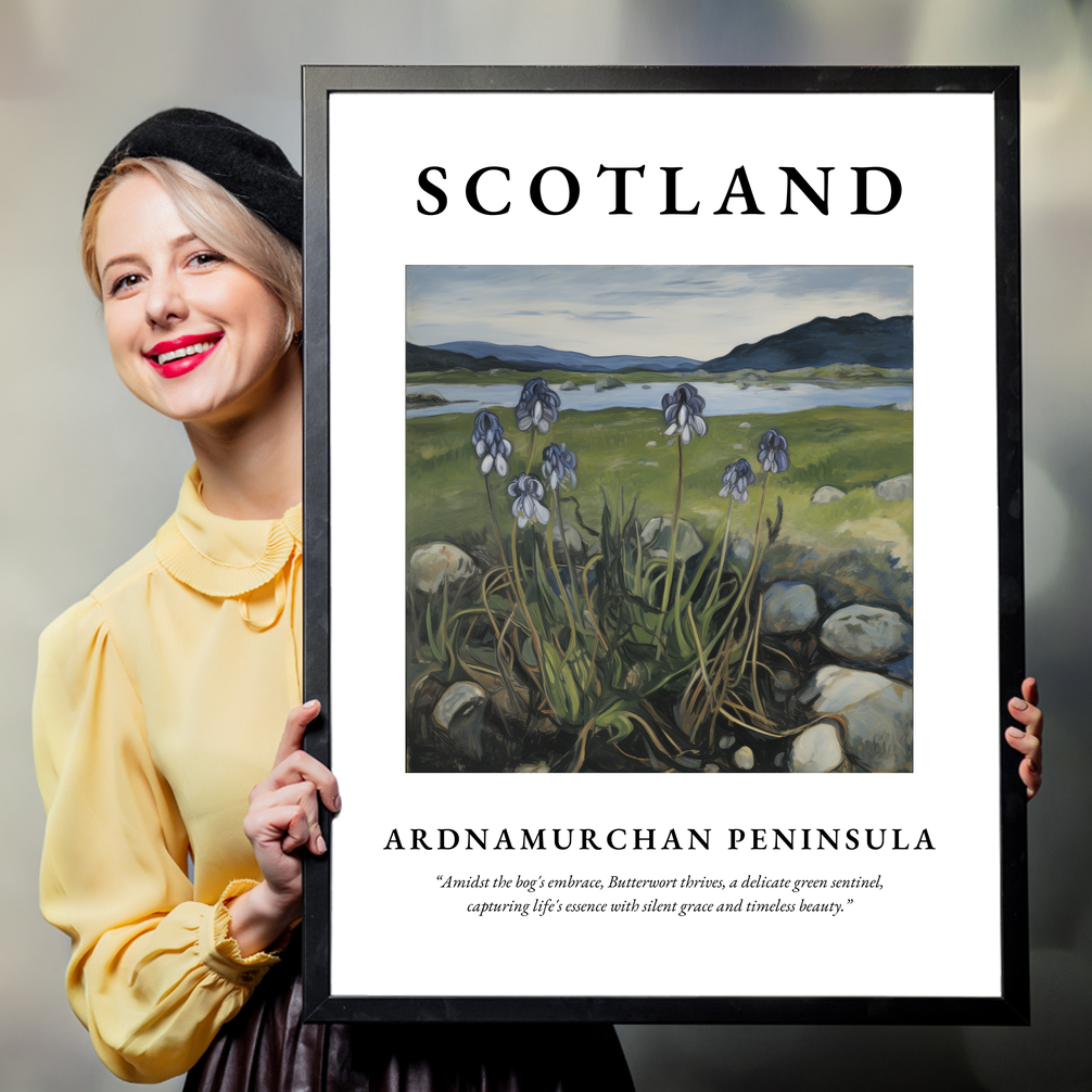 Person holding a poster of Ardnamurchan Peninsula