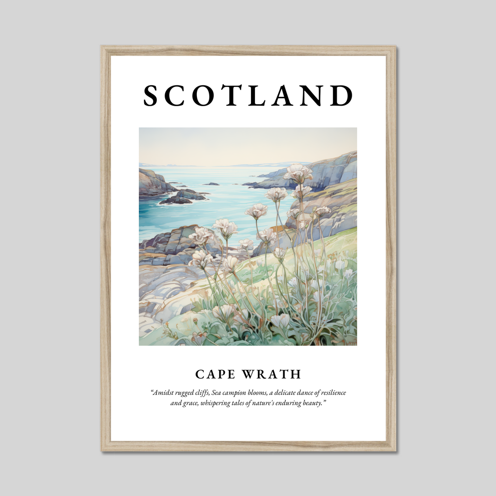 Poster in a natural frame with the word Scotland