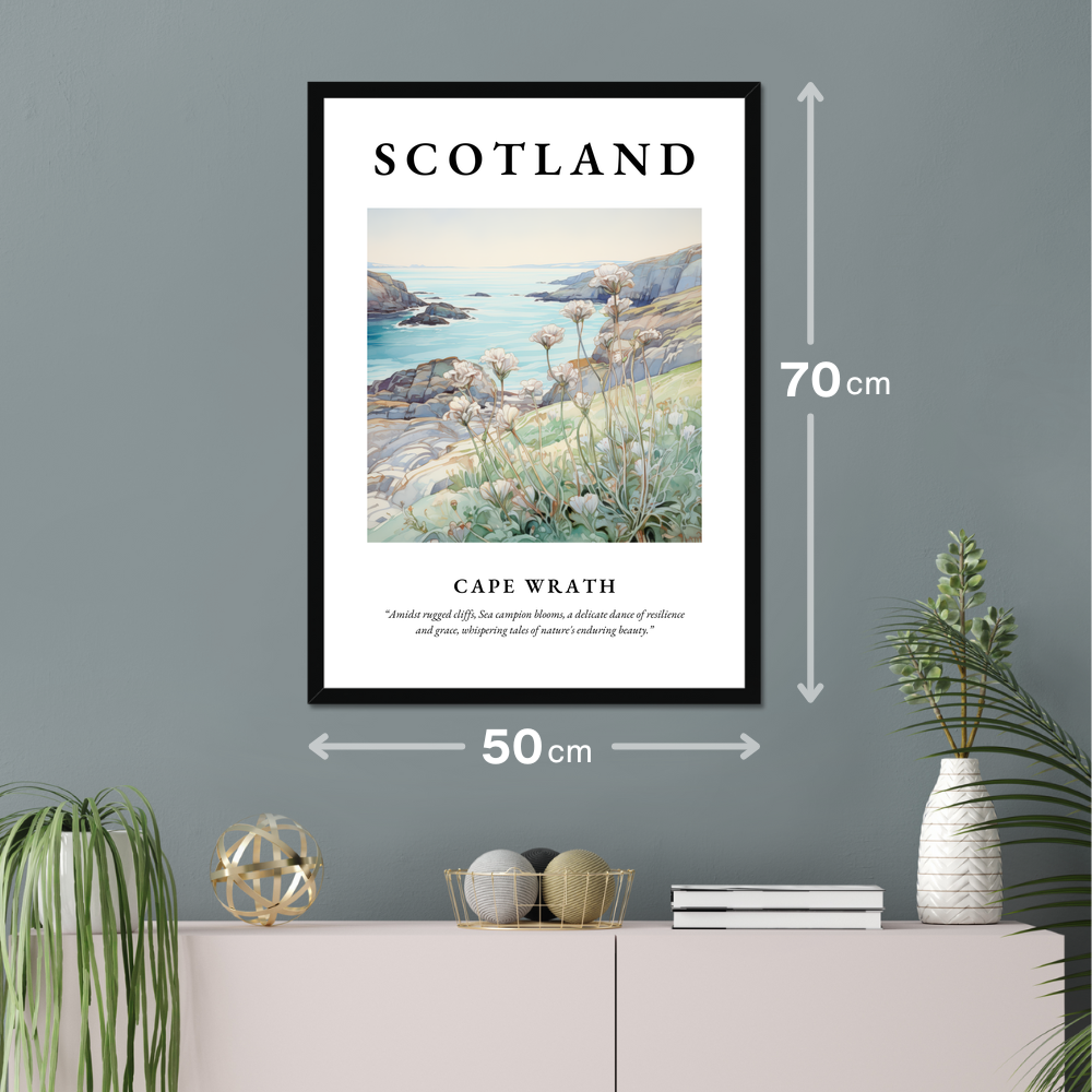 Poster of Cape Wrath hanging on a wall