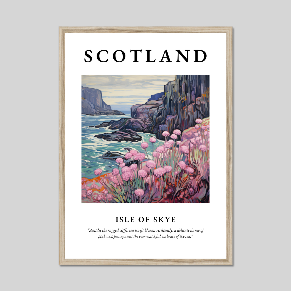 Poster in a natural frame with the word Scotland