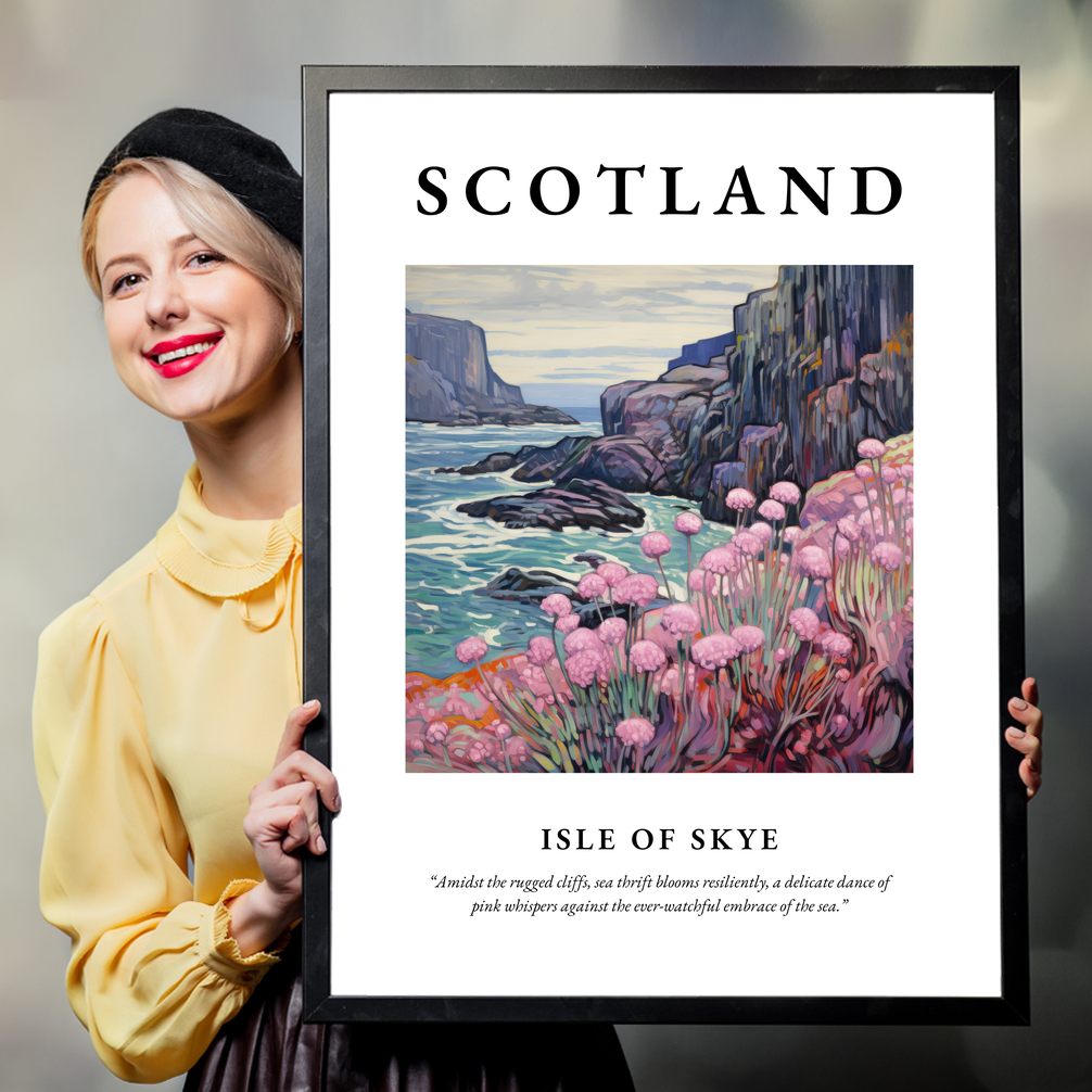 Person holding a poster of Isle of Skye