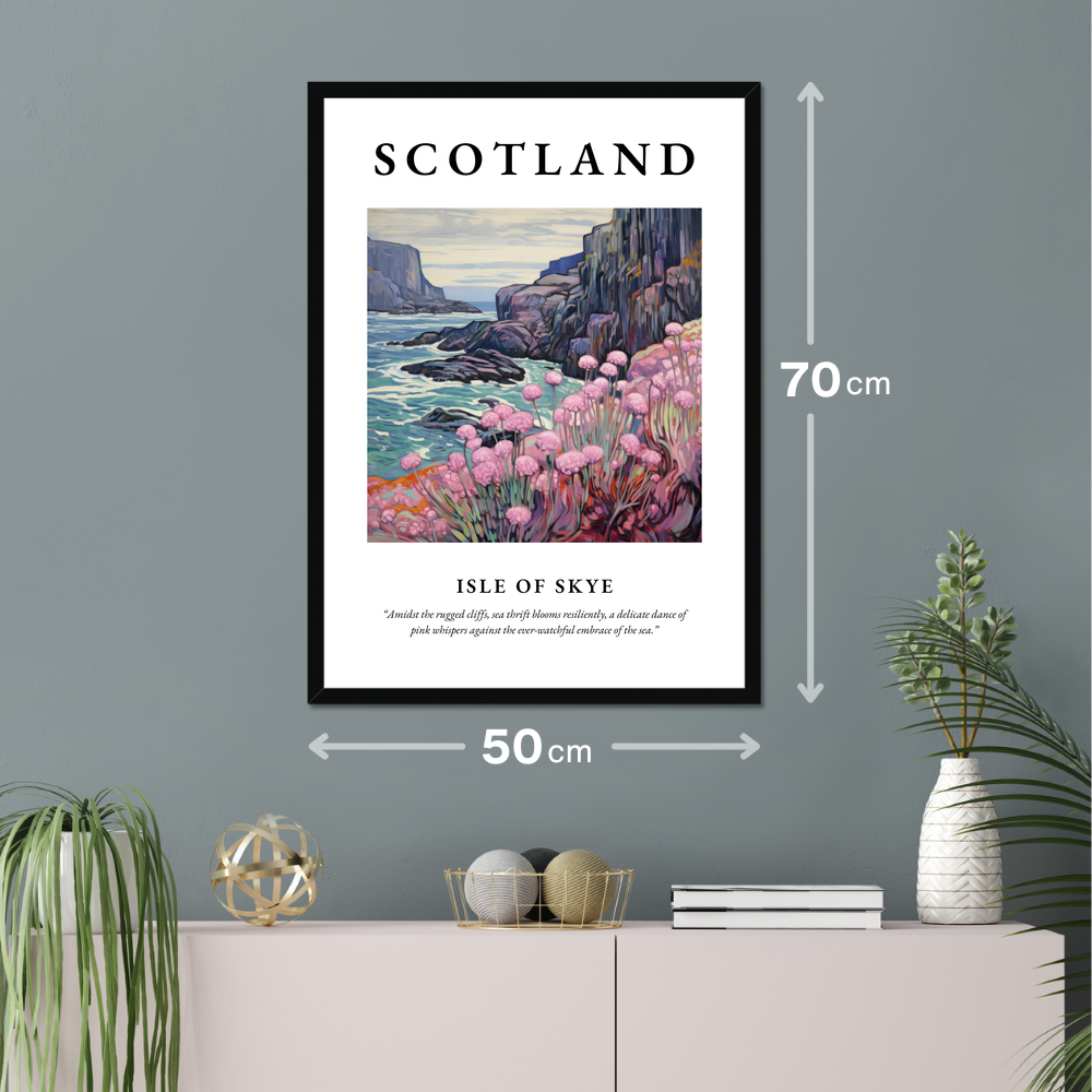 Poster of Isle of Skye hanging on a wall