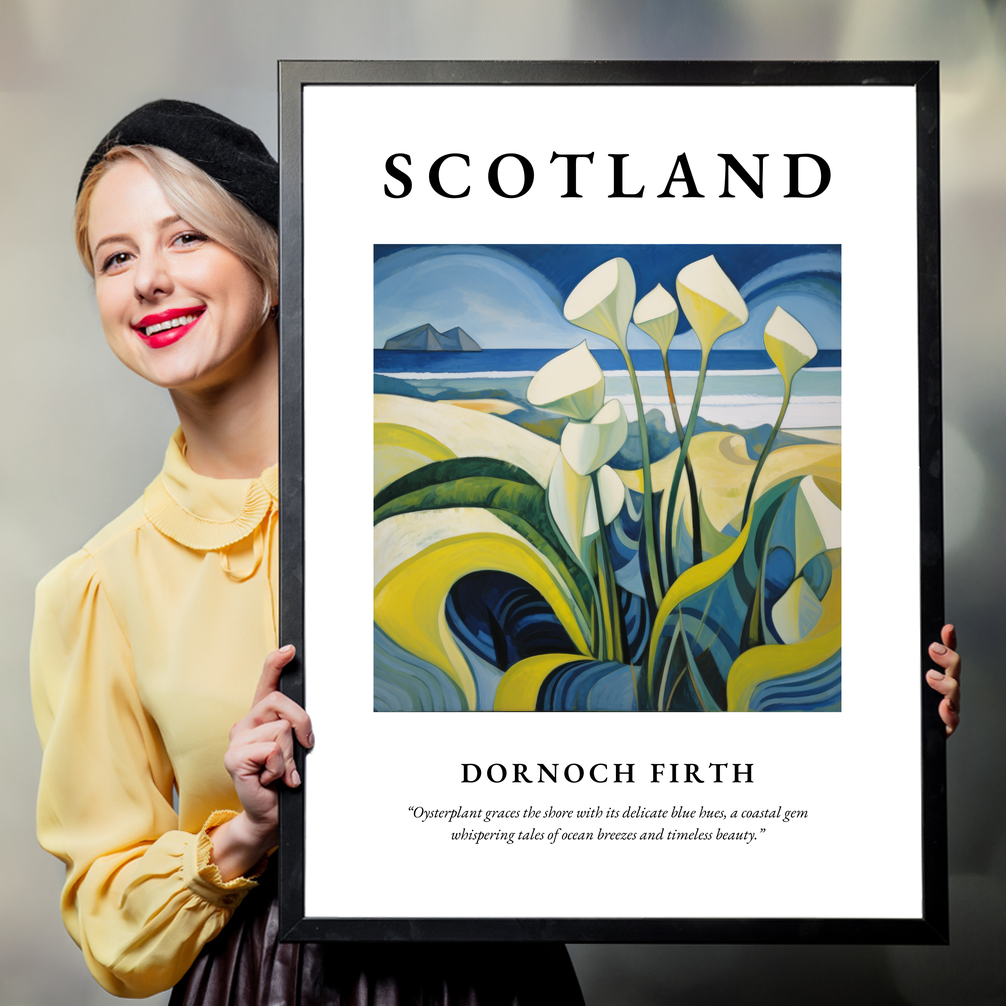 Person holding a poster of Dornoch Firth