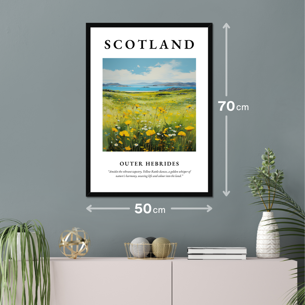 Poster of Outer Hebrides hanging on a wall